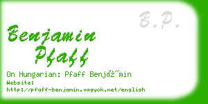 benjamin pfaff business card